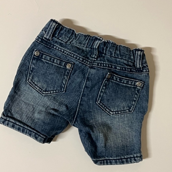 Hanna Andersson Boys Denim Shorts Size 80 Adjustable Waist Dark Wash - Picture 3 of 3